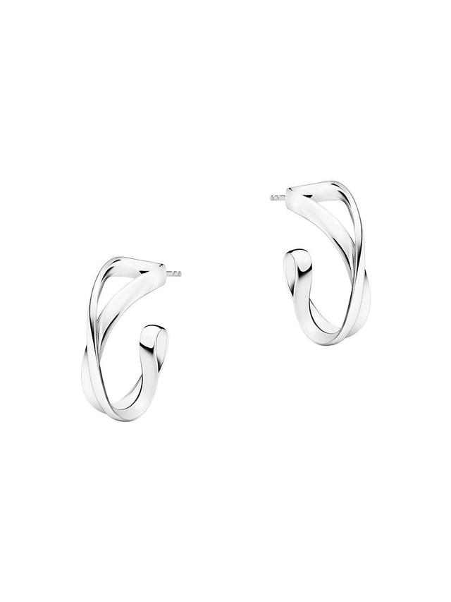 Womens Infinity Sterling Silver Small Hoop Earrings Product Image