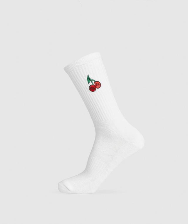 Graphic Cherries Crew Sock Single Product Image