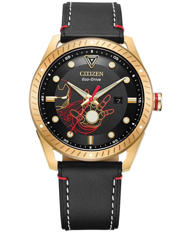 Men's Citizen Eco-DriveÂ® Tony Stark Gold-Tone Strap Watch with Black Dial (Model: Bm6992-09W) Product Image