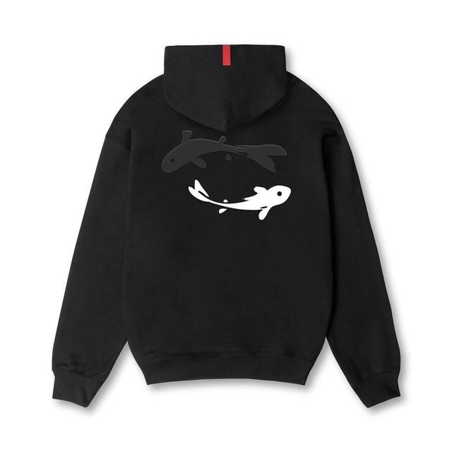 0874. Tech-Terry™ Zip Pocket Hoodie  -  Black "Koi" Product Image