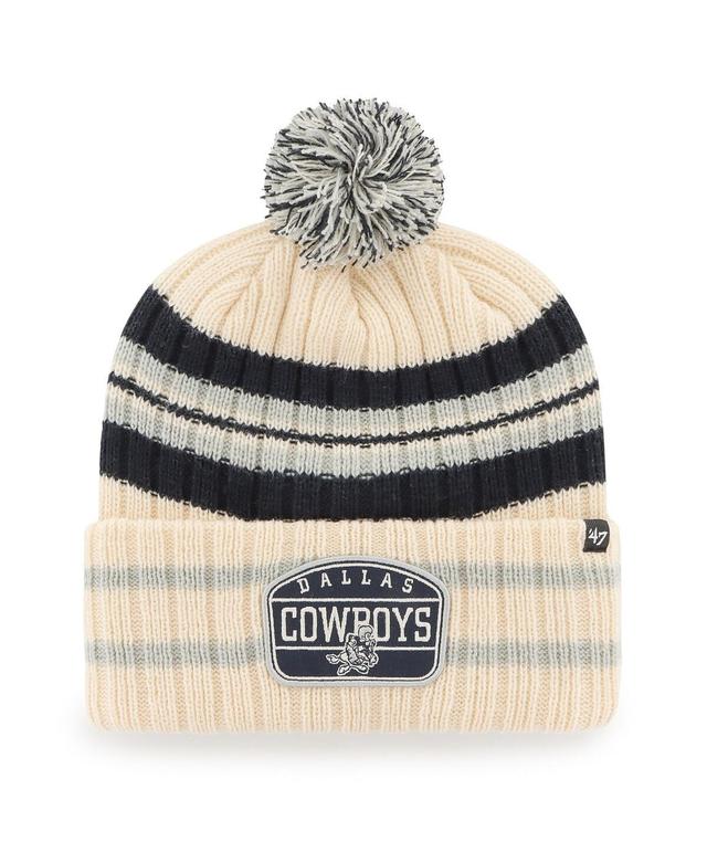 Mens 47 Cream Dallas Cowboys Hone Patch Cuffed Knit Hat with Pom Product Image