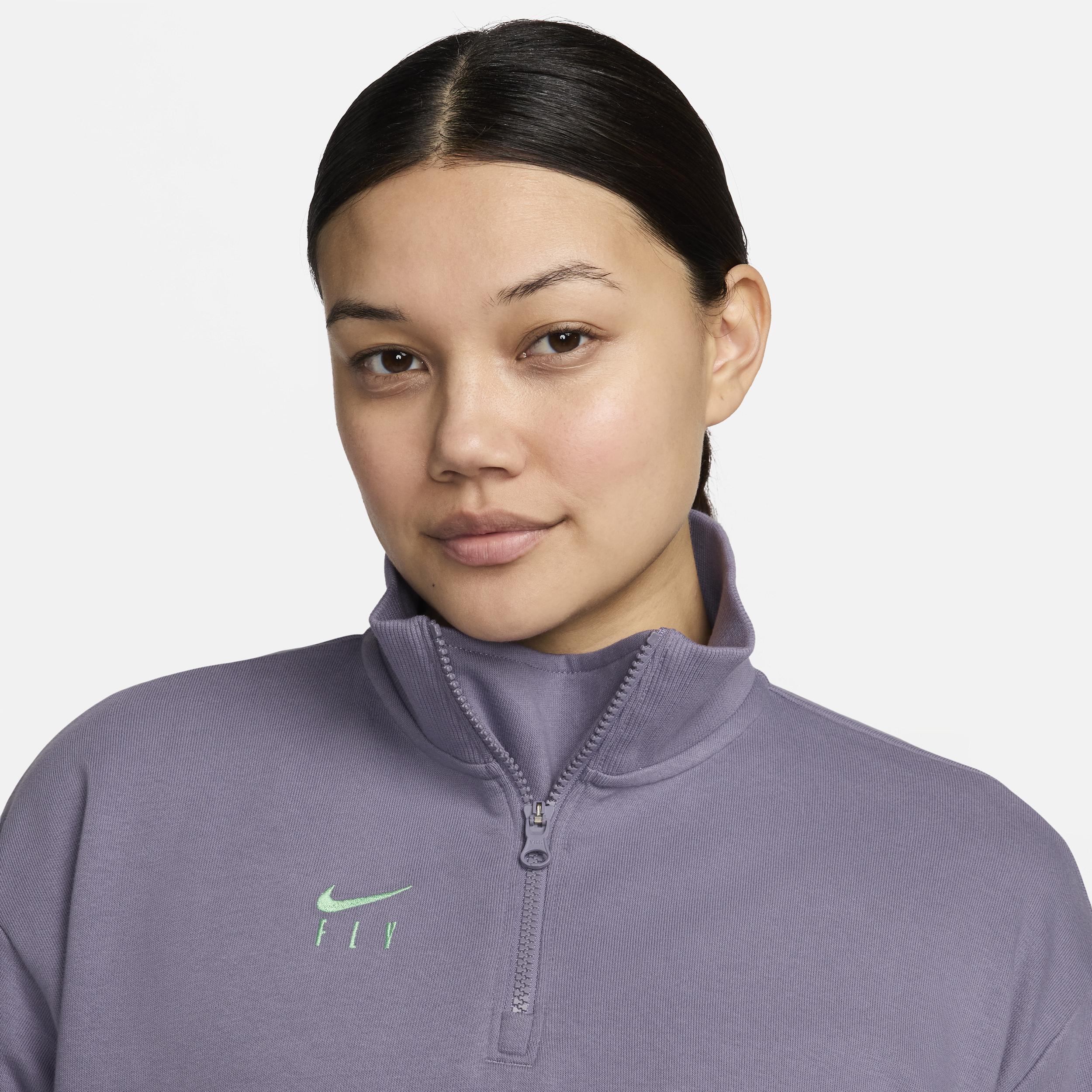 Nike Women's Swoosh Fly Dri-FIT Oversized 1/4-Zip French Terry Basketball Top Product Image