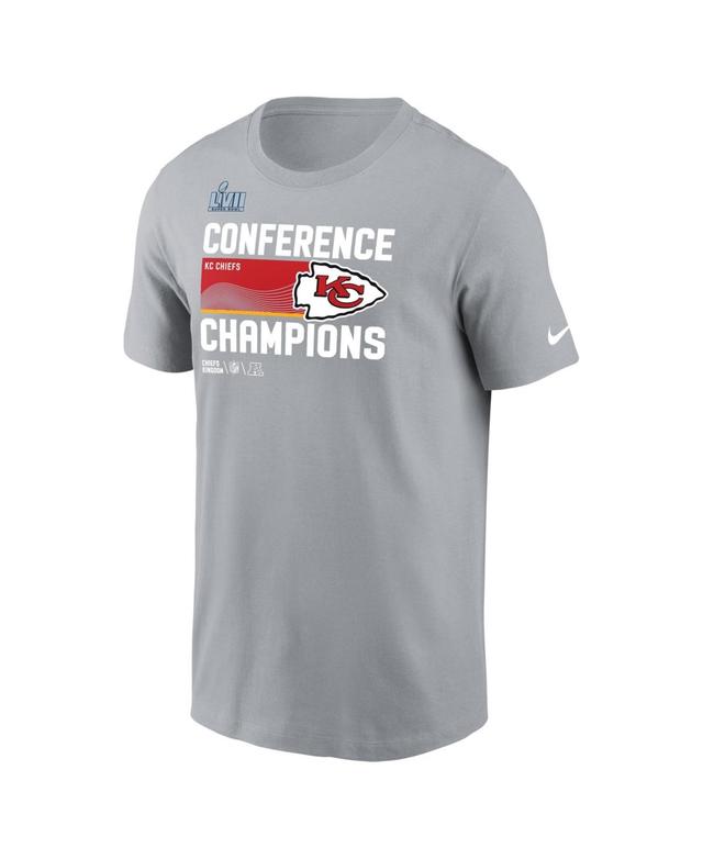 Mens Nike Gray Kansas City Chiefs 2022 Afc Champions Trophy Collection T-shirt Product Image