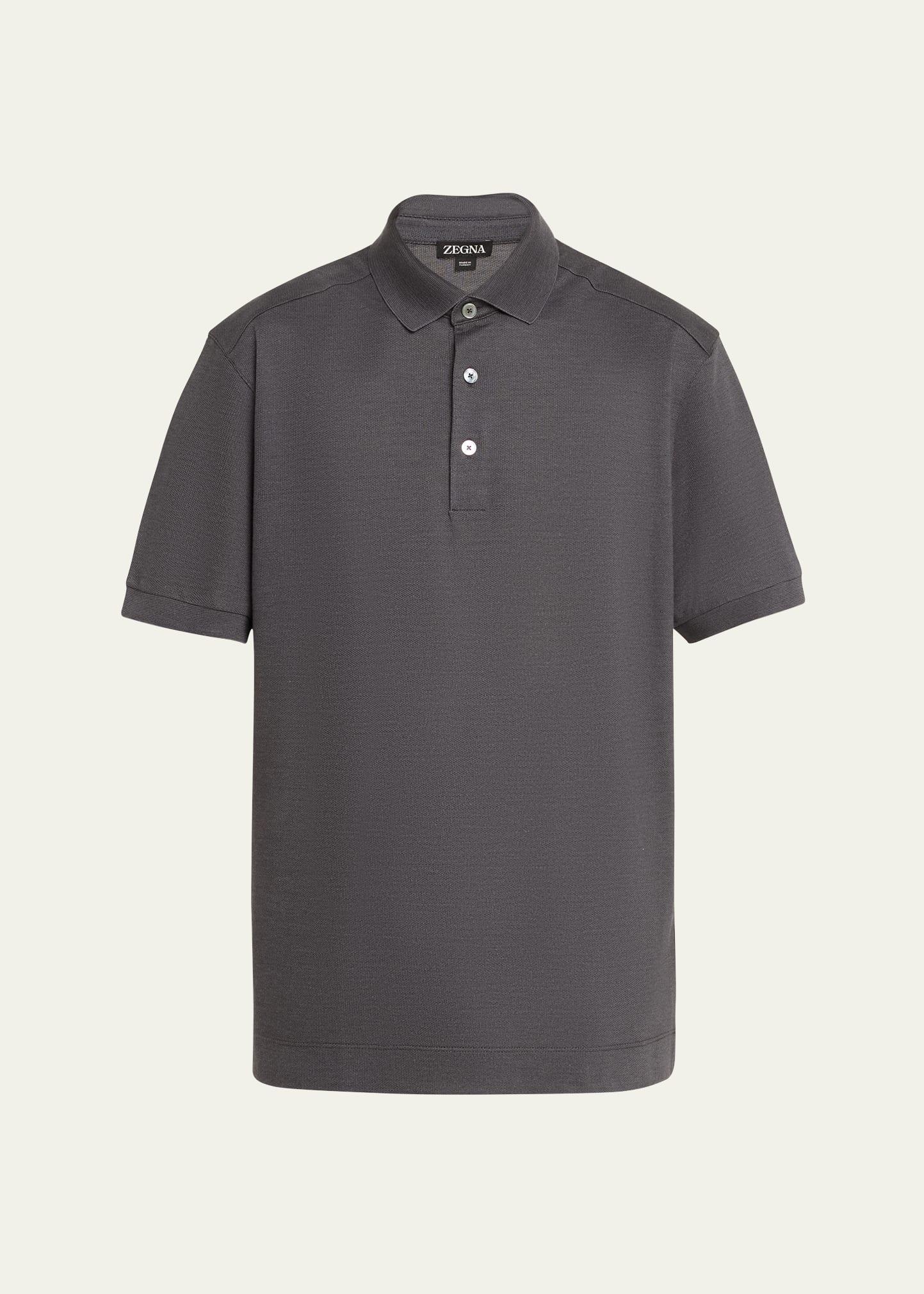 Men's Cotton-Silk Polo Shirt Product Image