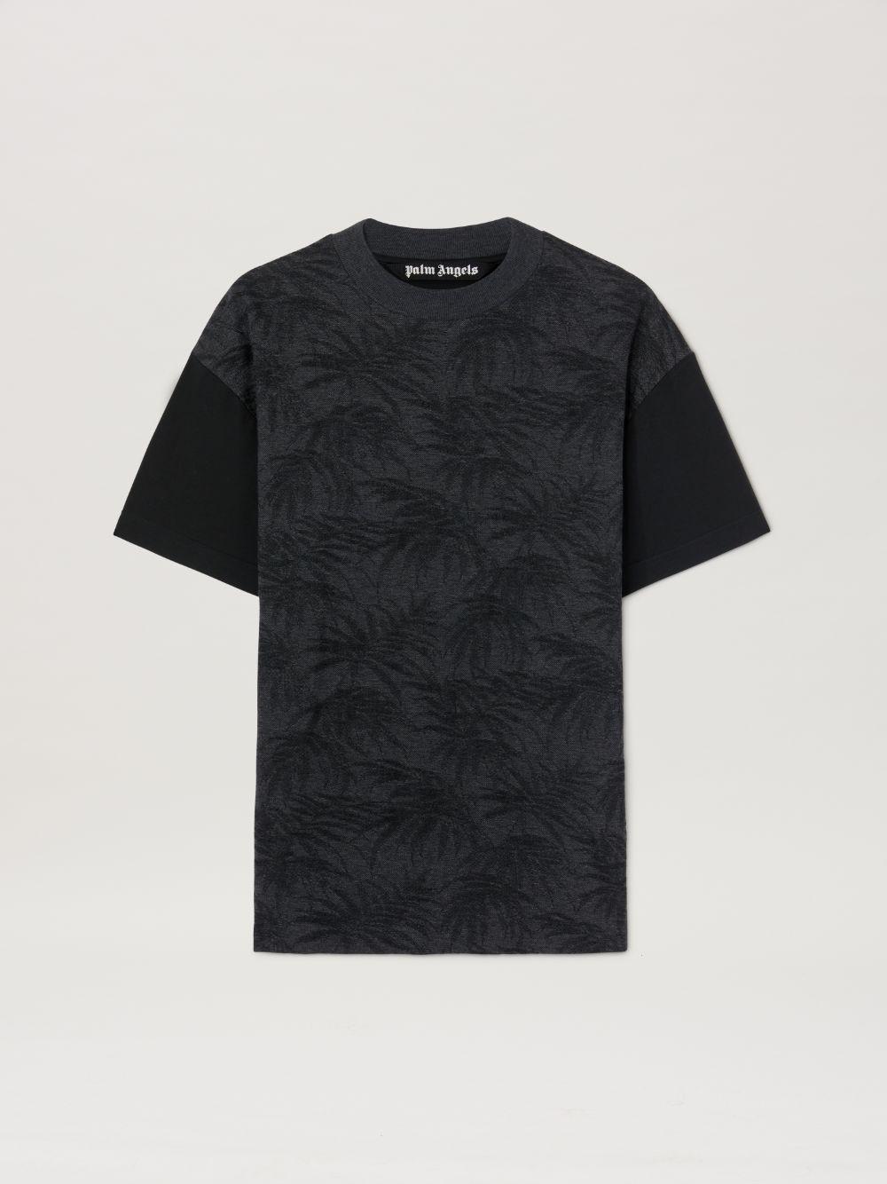 Palms Curved Logo T-shirt in  1009 black - grey  - Palm Angels® Official  product image