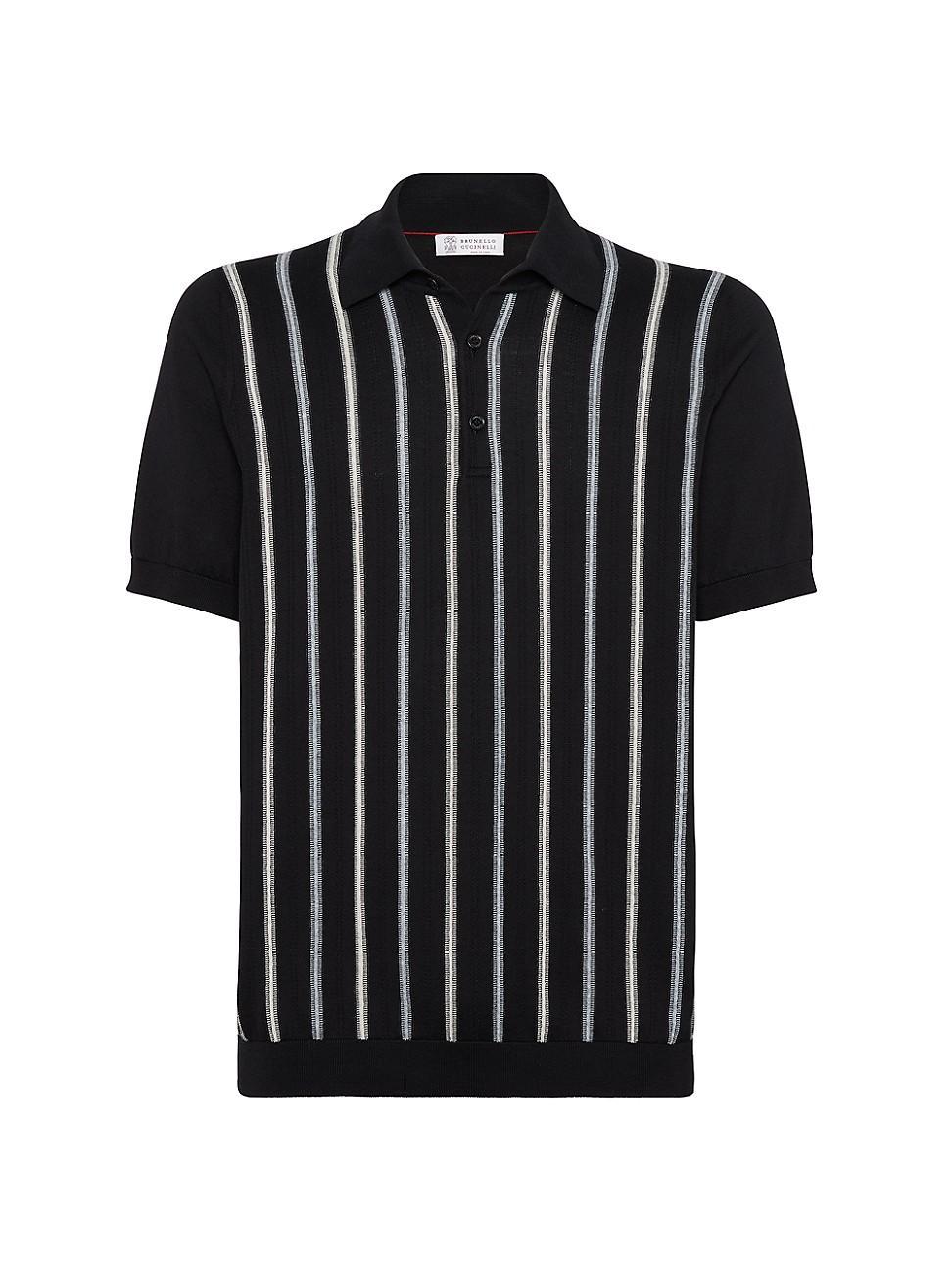 Mens Bicolor Stripe Polo Sweater Product Image