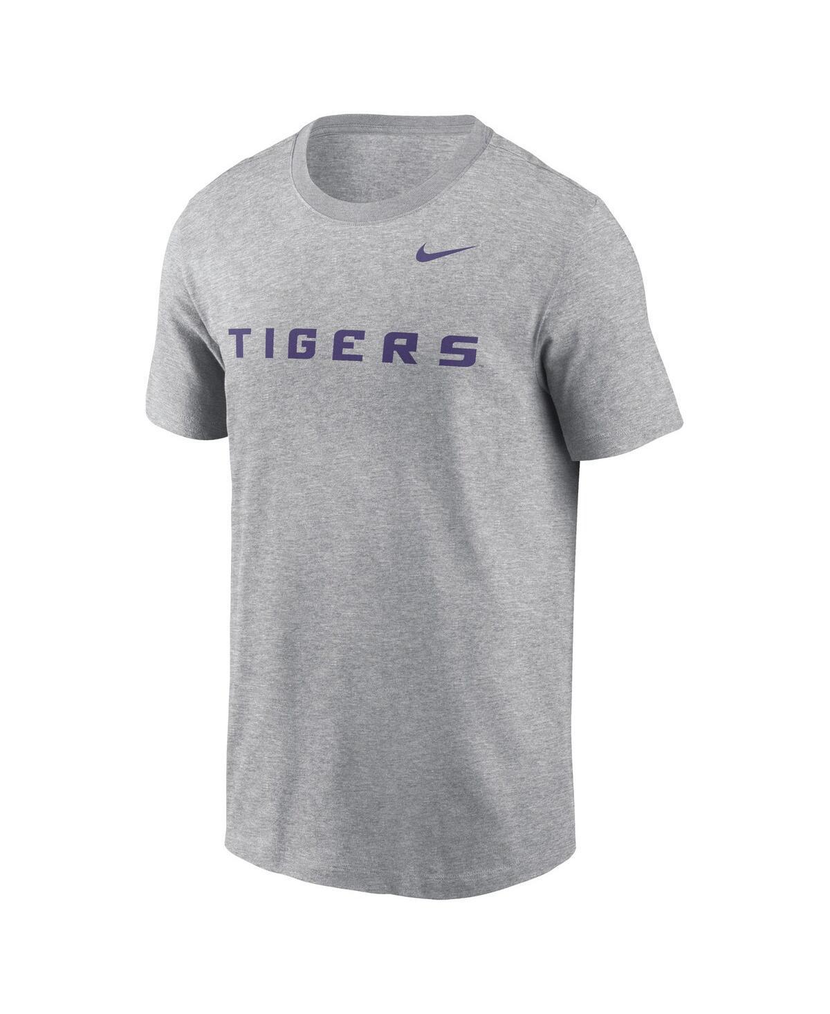 NIKE Men's Heather Gray Lsu Tigers Primetime Evergreen Wordmark T-shirt In Grey Product Image