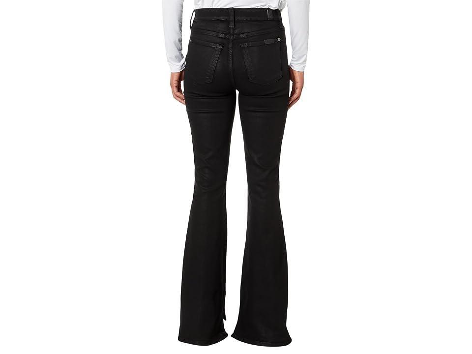 7 For All Mankind Ali High Rise Slit Flare Jeans in Coated Black Product Image