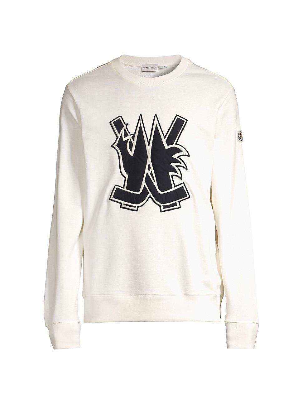 Moncler Hockey Appliqu Cotton Crewneck Sweatshirt Product Image