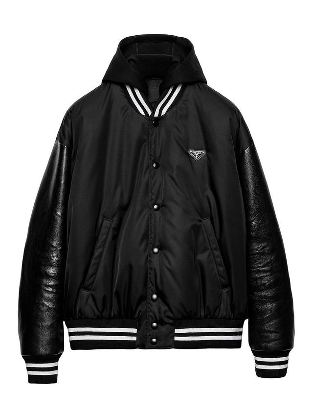 Mens Oversized Nylon Bomber Jacket Product Image