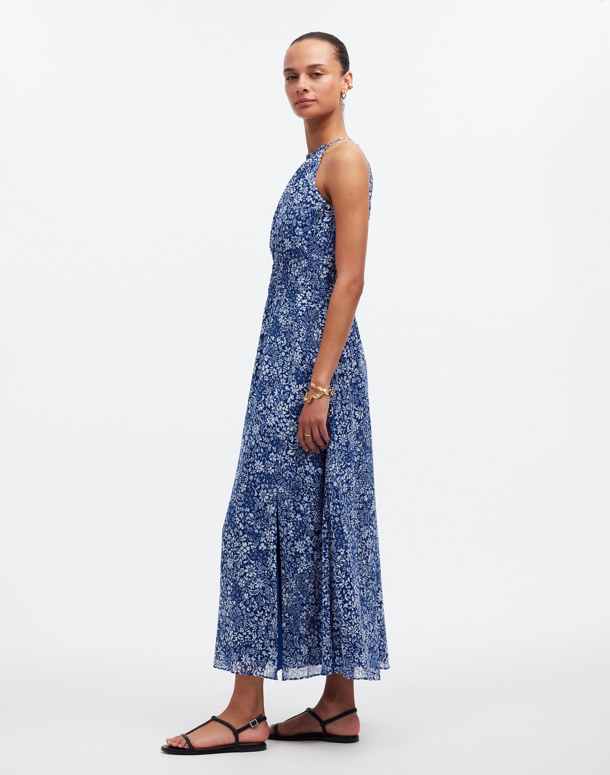 Smocked Halter Midi Dress in Floral Product Image