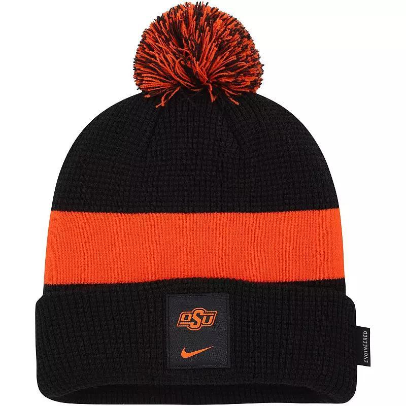 Mens Nike Black Oklahoma State Cowboys Sideline Team Cuffed Knit Hat with Pom Product Image