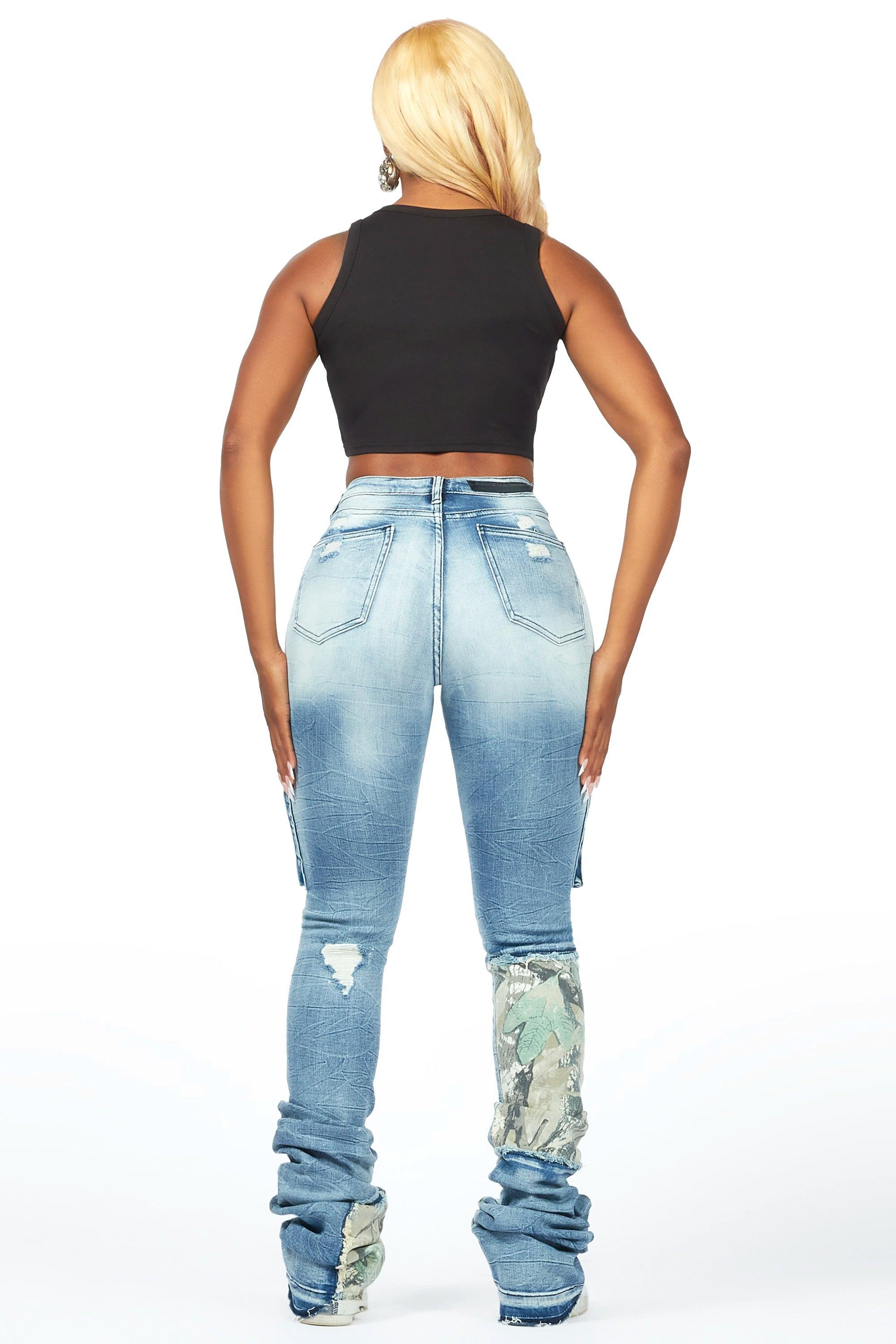 Teresa Light Wash Super Stacked Jean Female Product Image