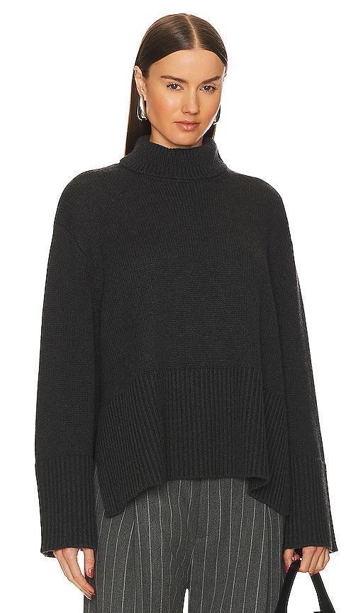 Rue Sophie Della Turtleneck Pullover in Charcoal. - size S (also in M, XS) Product Image