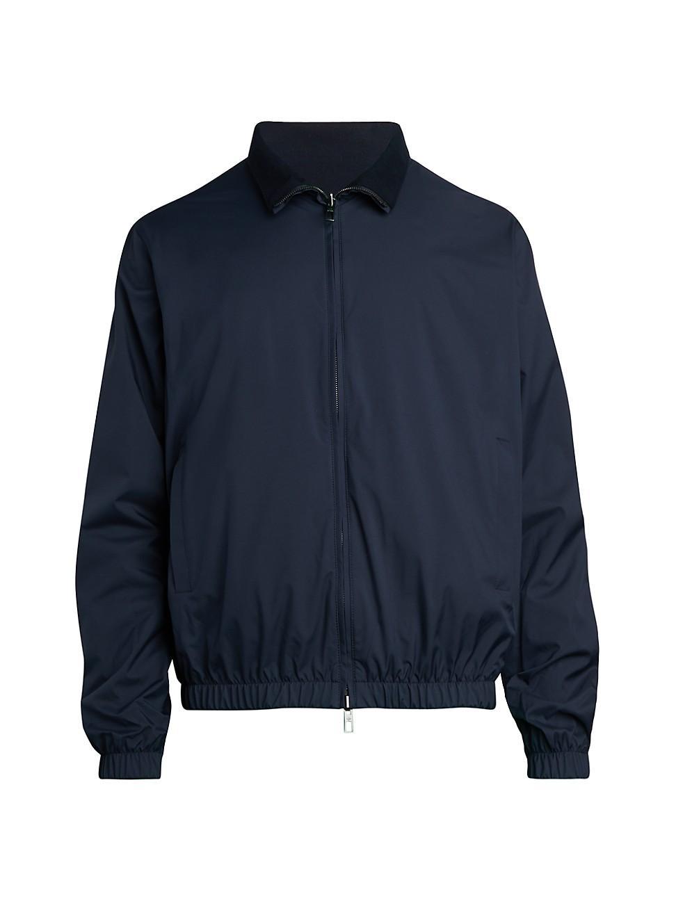 Mens Nylon Zip-Up Bomber Jacket Product Image