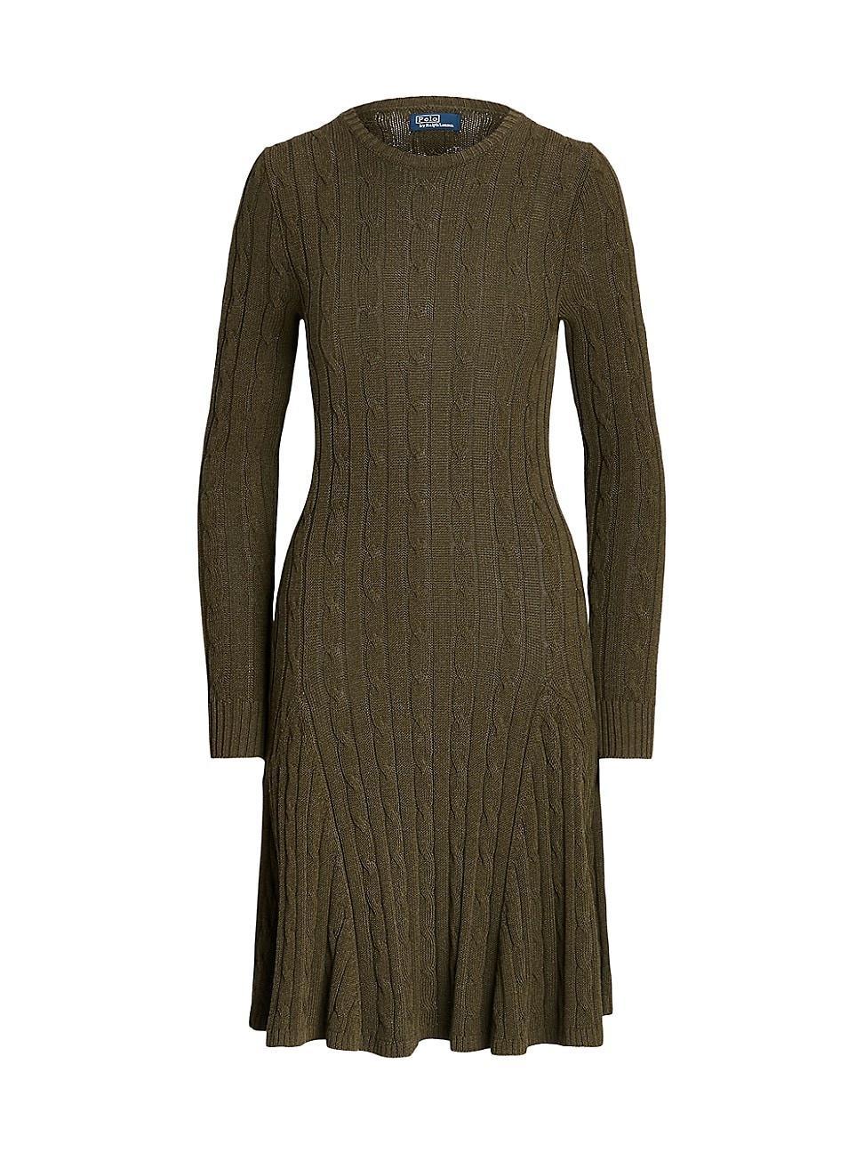 Womens Cable-Knit Cotton-Blend Sweaterdress Product Image