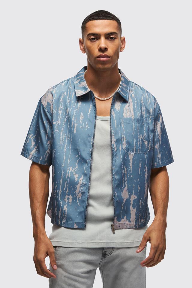 Oversized Abstract Boxy Shirt | boohooMAN USA Product Image