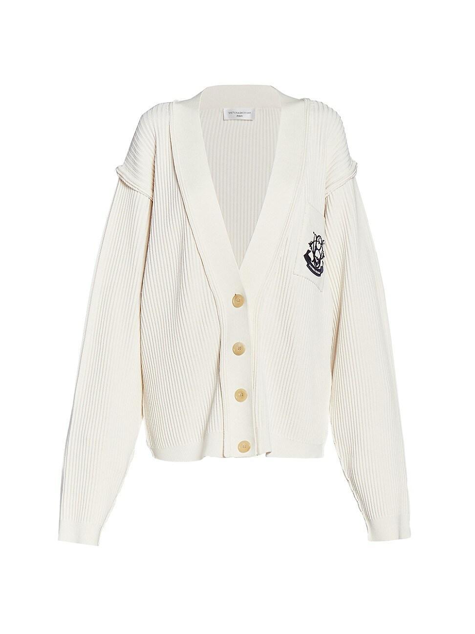 Womens Oversized Rib-Knit Cardigan Product Image