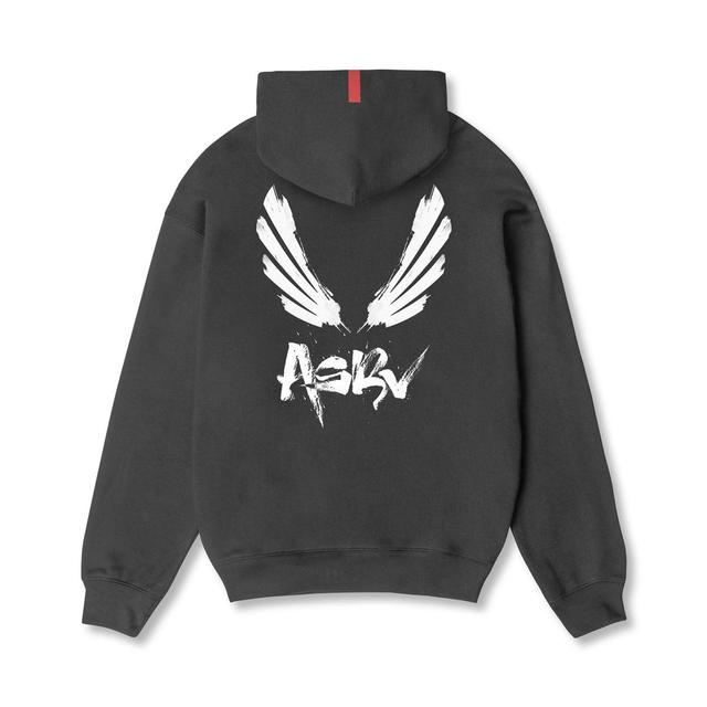 0874. Tech-Terry™ Zip Pocket Hoodie  -  Space Grey/White "Brush Wings/ASRV" Product Image