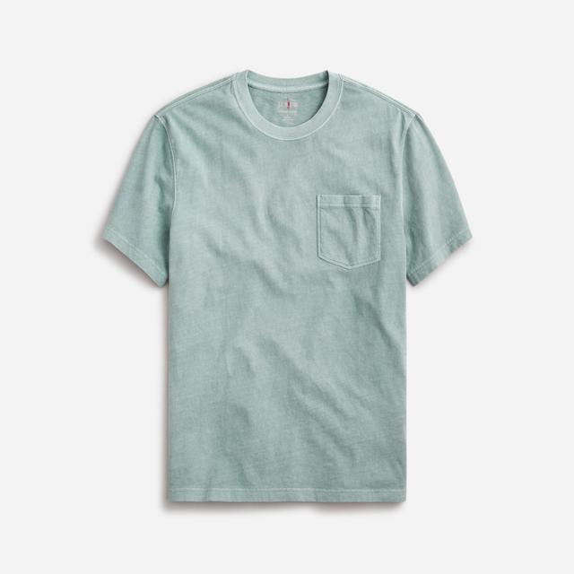 Vintage-wash cotton pocket T-shirt Product Image