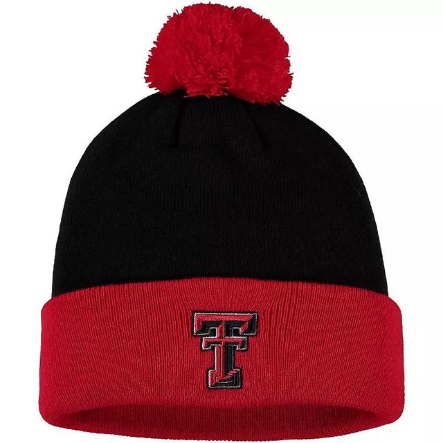 Mens Top of the World /Red Texas Tech Red Raiders Core 2-Tone Cuffed Knit Hat with Pom Product Image