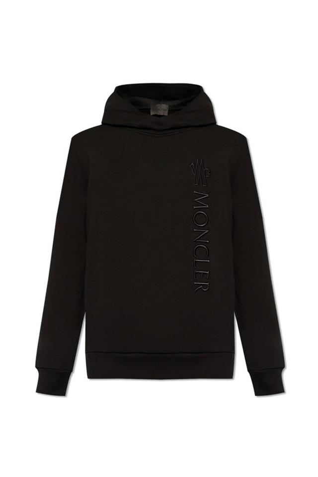 Logo Detailed Sleeved Hoodie In Black Product Image