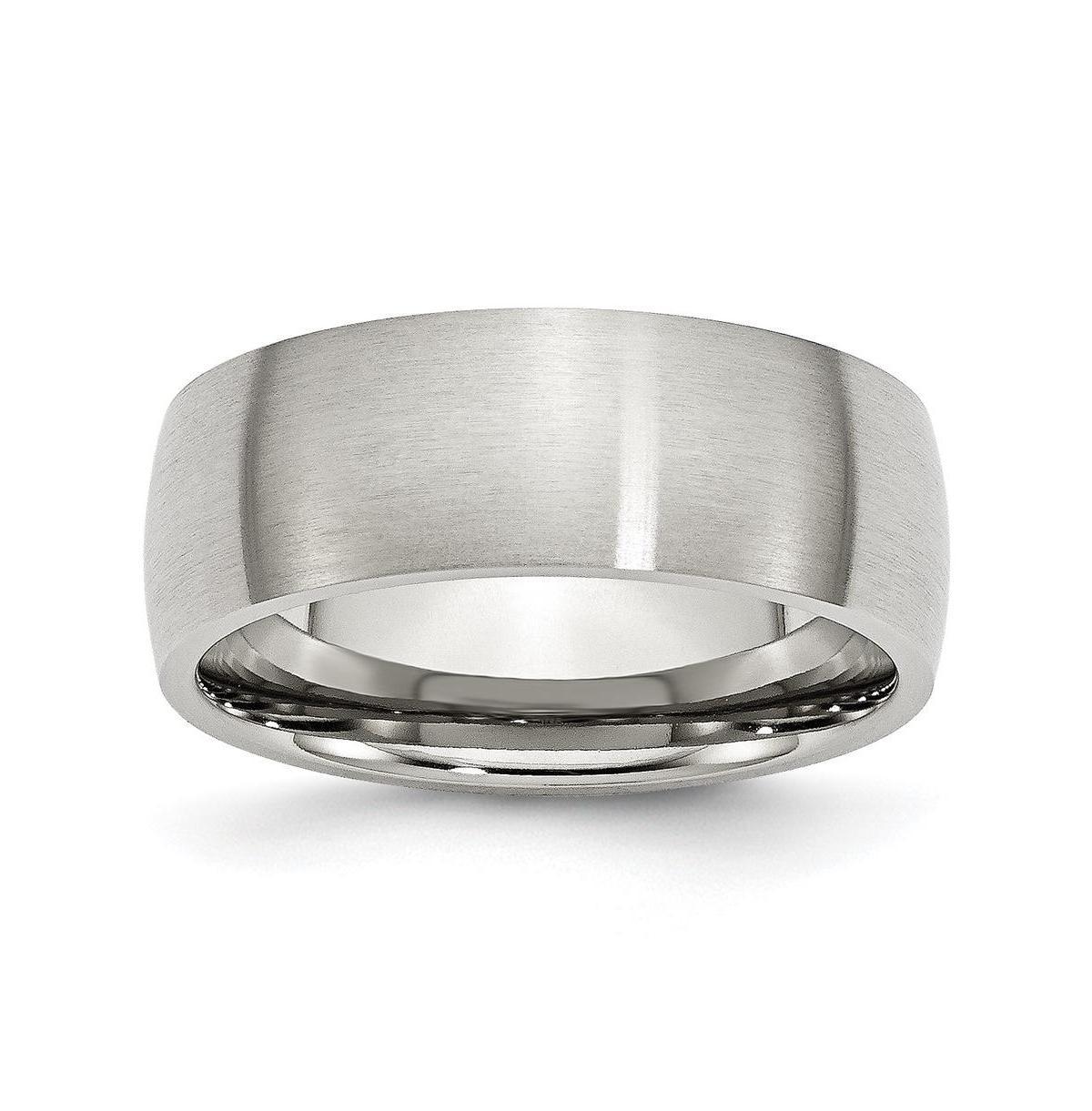 Chisel Stainless Steel Brushed 8mm Half Round Band Ring Product Image