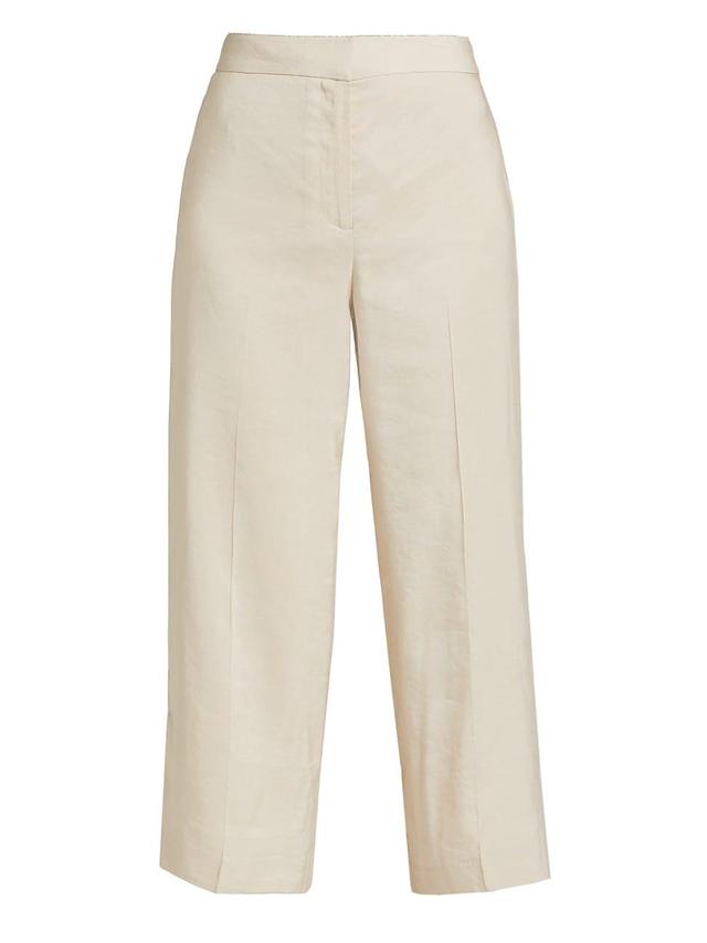 Womens Brent Linen-Blend Crop Pants Product Image