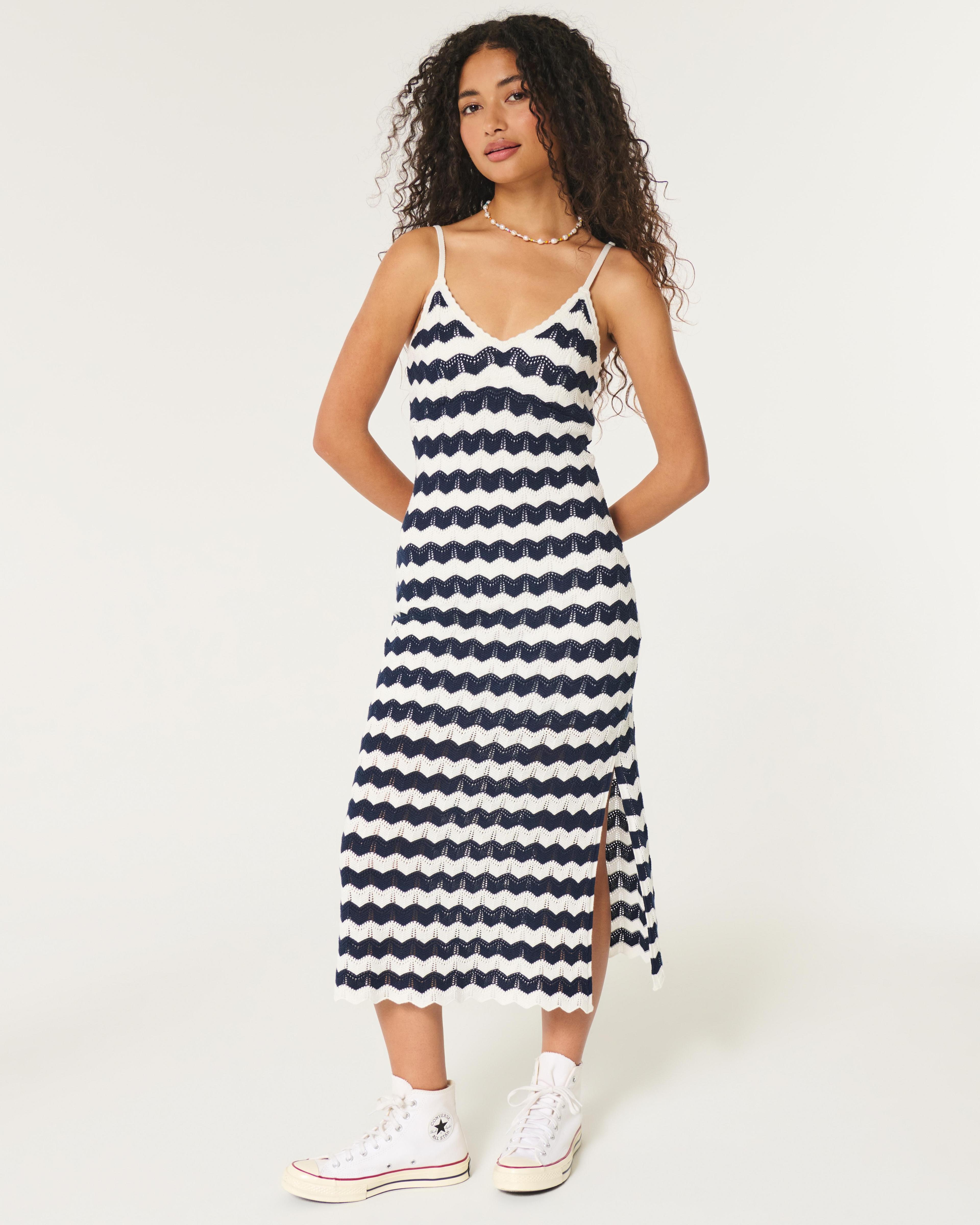 Crochet-Style Midi Dress Product Image