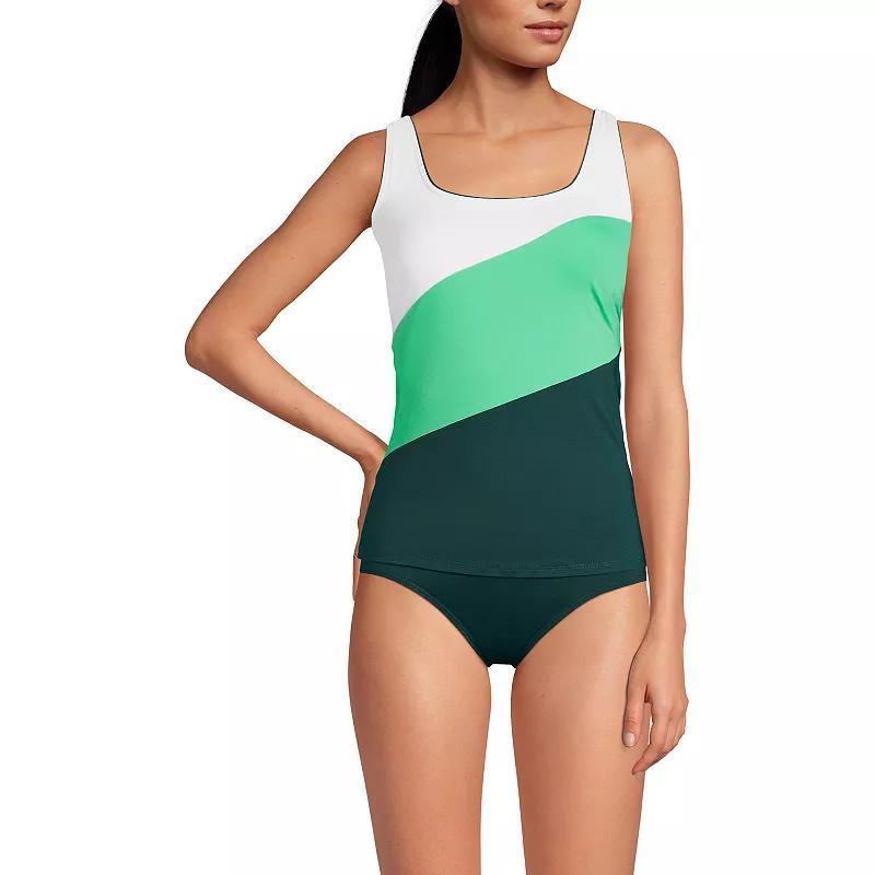 Womens Lands End Bust Minimizer UPF 50 Squareneck Underwire Tankini Top Product Image