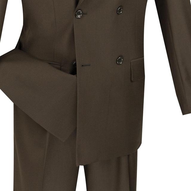 Ramses Collection - Brown Regular Fit Double Breasted 2 Piece Suit with Flexible Elastic Waistband Product Image