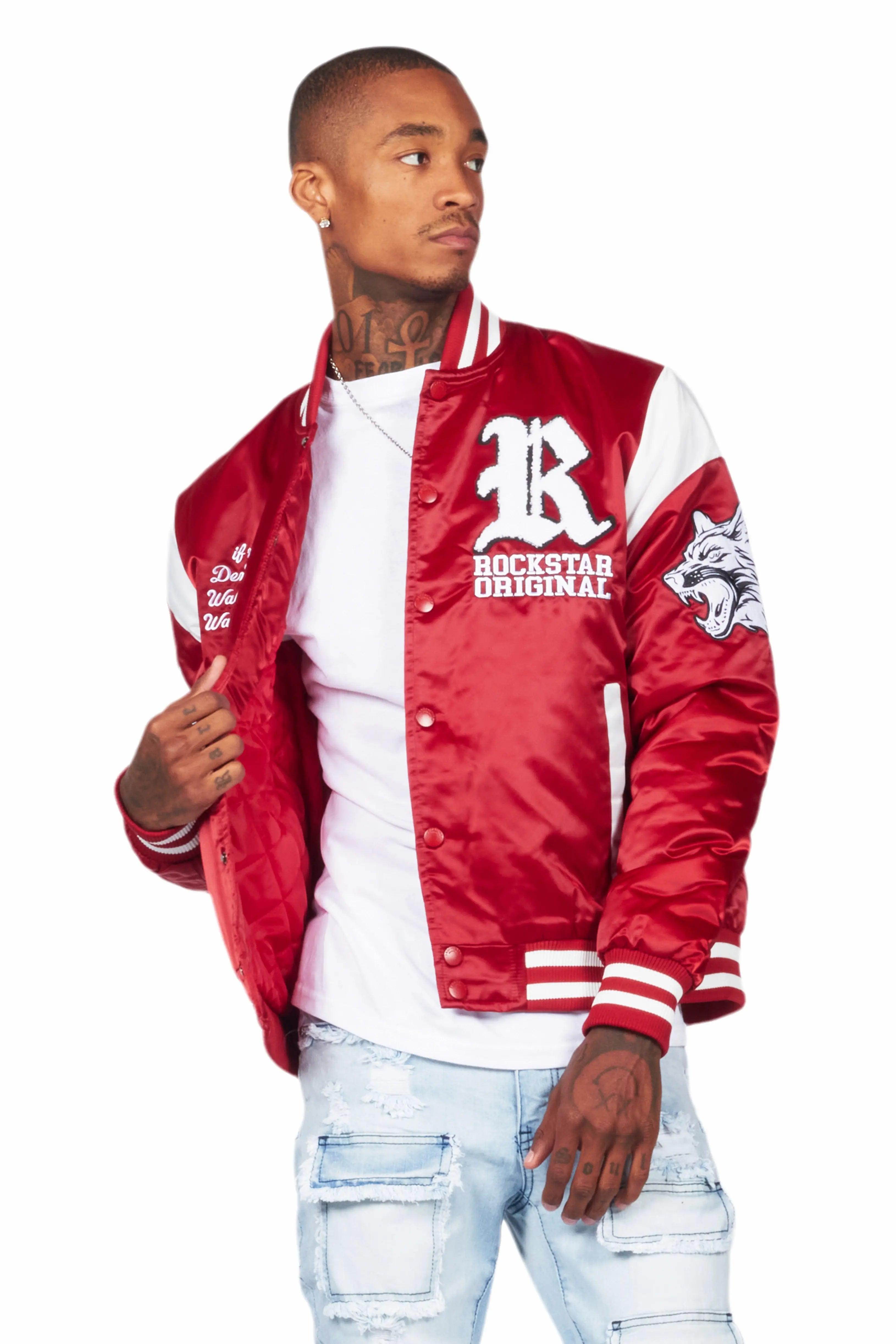 Geir Red Varsity Jacket Male Product Image