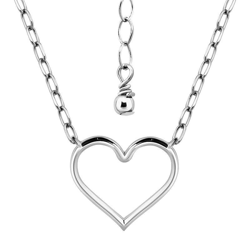 Aleure Precioso Open Heart Necklace, Womens Sterling Product Image