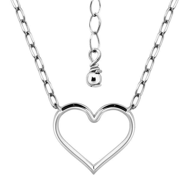 Aleure Precioso Open Heart Necklace, Womens Sterling Product Image