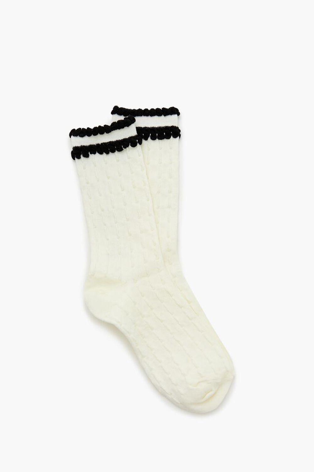 Scalloped-Trim Crew Socks | Forever 21 Product Image