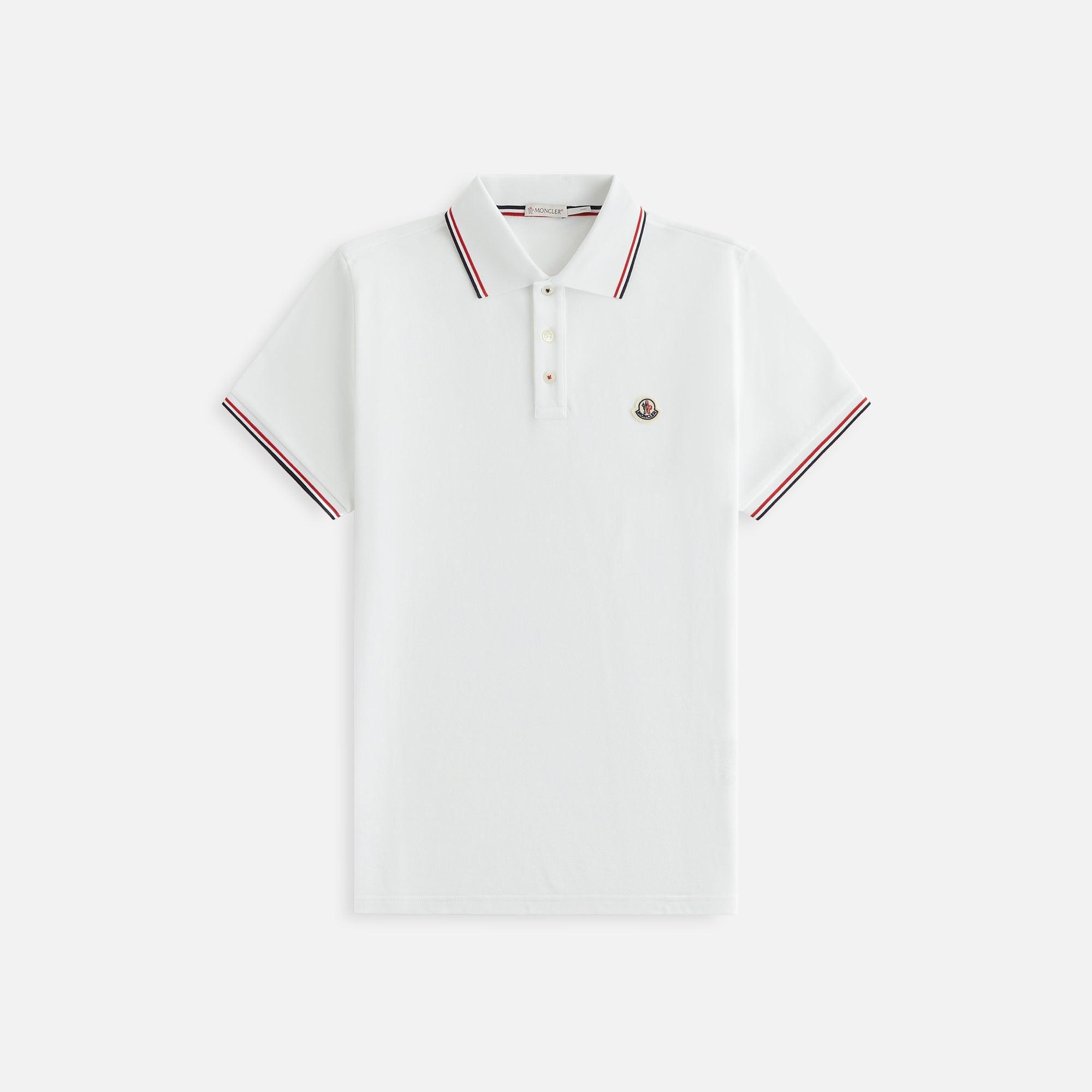 Moncler Logo Patch Polo - White Male Product Image