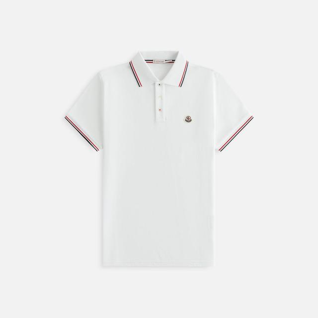 Moncler Logo Patch Polo - White Male Product Image