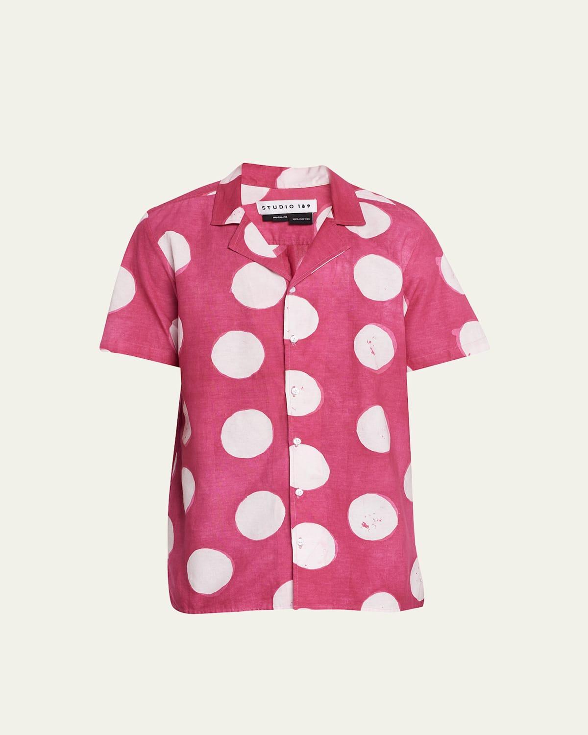 Mens Alek Batik Polka Dot Camp Shirt Product Image