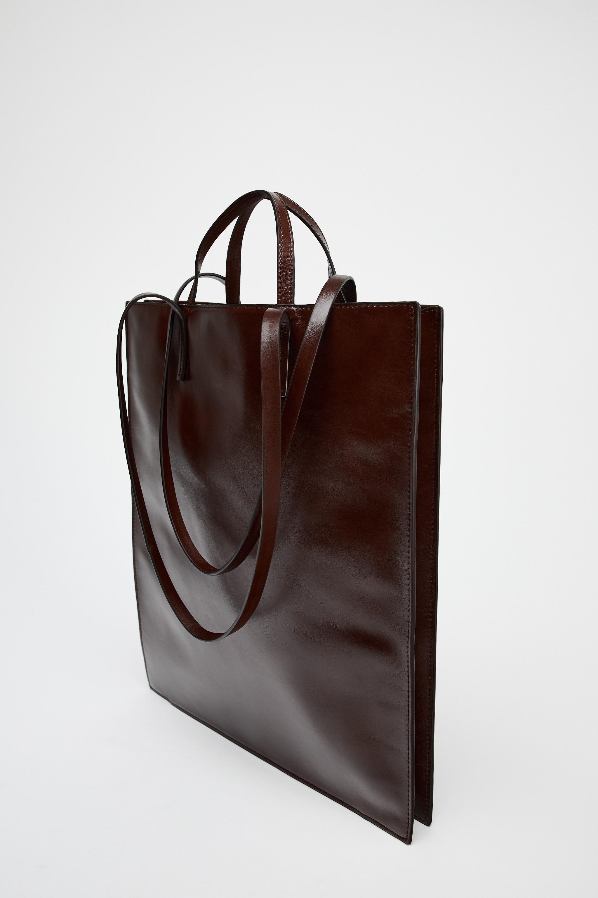 DOUBLE STRAP LEATHER TOTE BAG Product Image