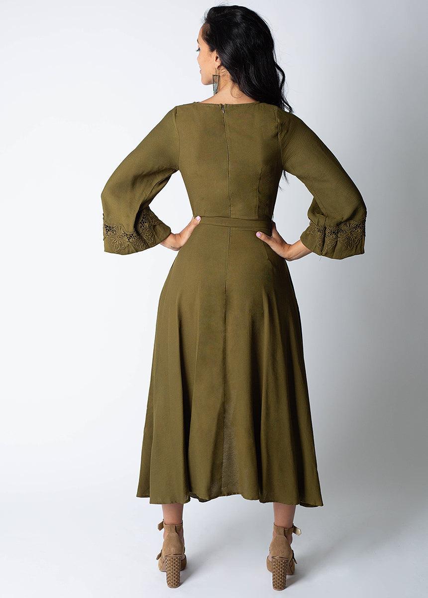 Felicite Dress in Army Green Product Image