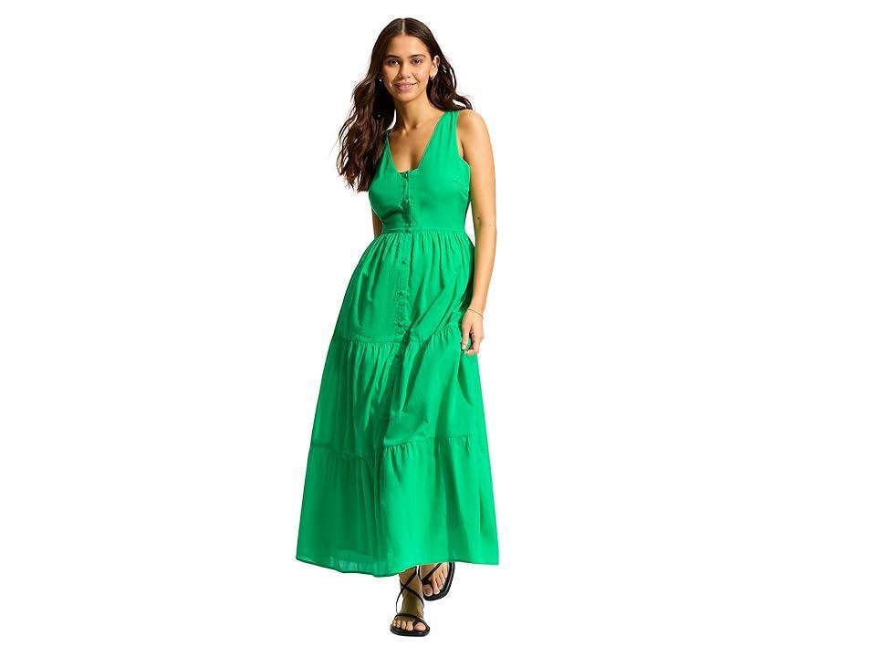 Seafolly Beach Edit Button Down Maxi Dress (Jade) Women's Swimwear Product Image