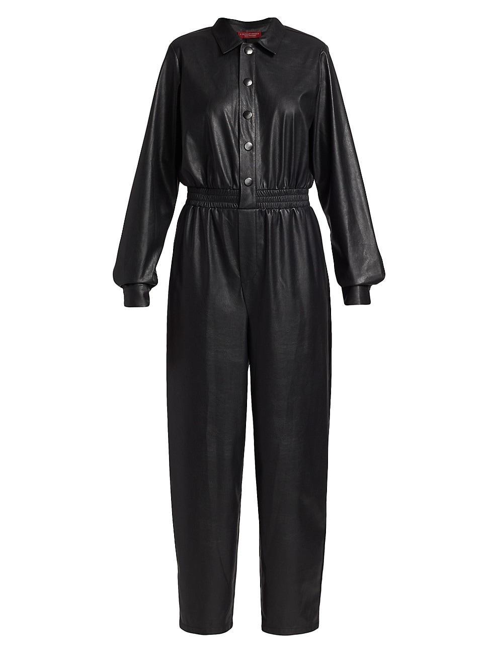 Womens Fausto Faux Leather Jumpsuit Product Image