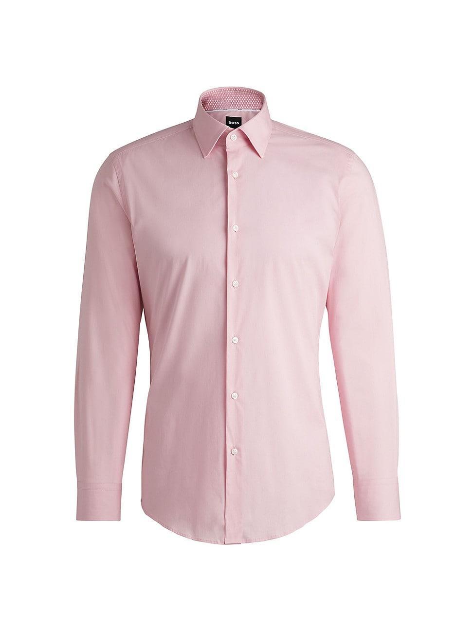 Mens Slim-Fit Shirt in Easy Iron Stretch Cotton Poplin Product Image