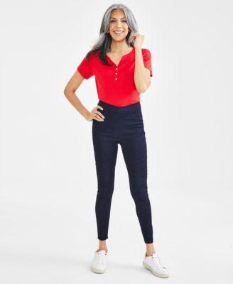 Women's Mid-Rise Pull-On Capri Jeans Leggings, Created for Macy's Product Image