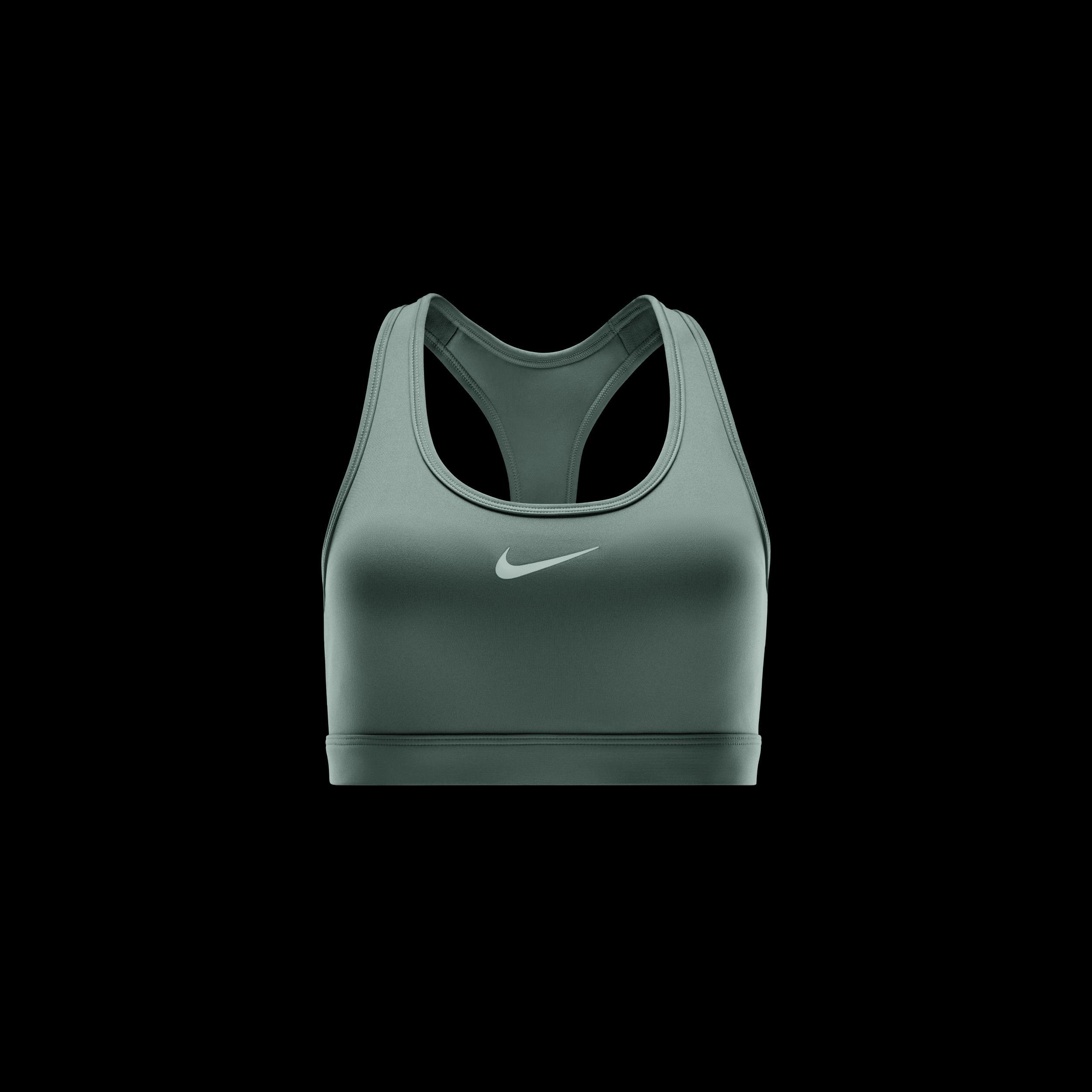 Nike Womens Dri-FIT Swoosh Medium Support Bra - White/Light Army Product Image