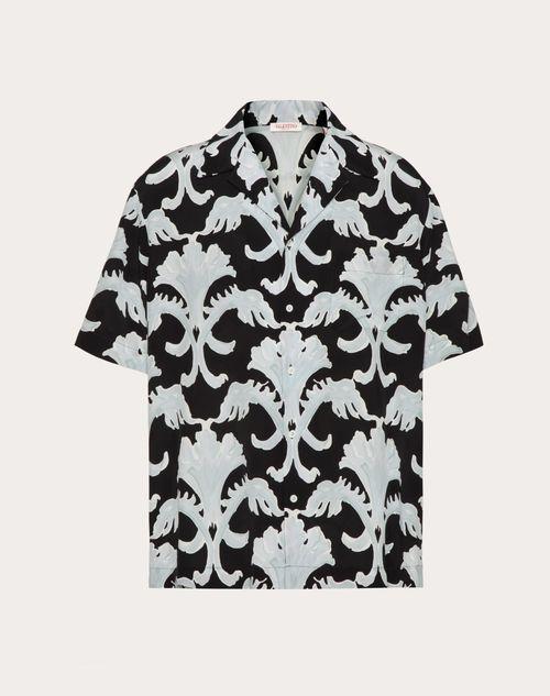 METAMORPHOS WALL PRINT SILK BOWLING SHIRT Product Image