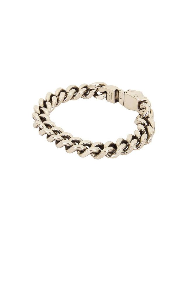 Alexander McQueen Skull Chain Bracelet Metallic Silver. (also in ). Product Image