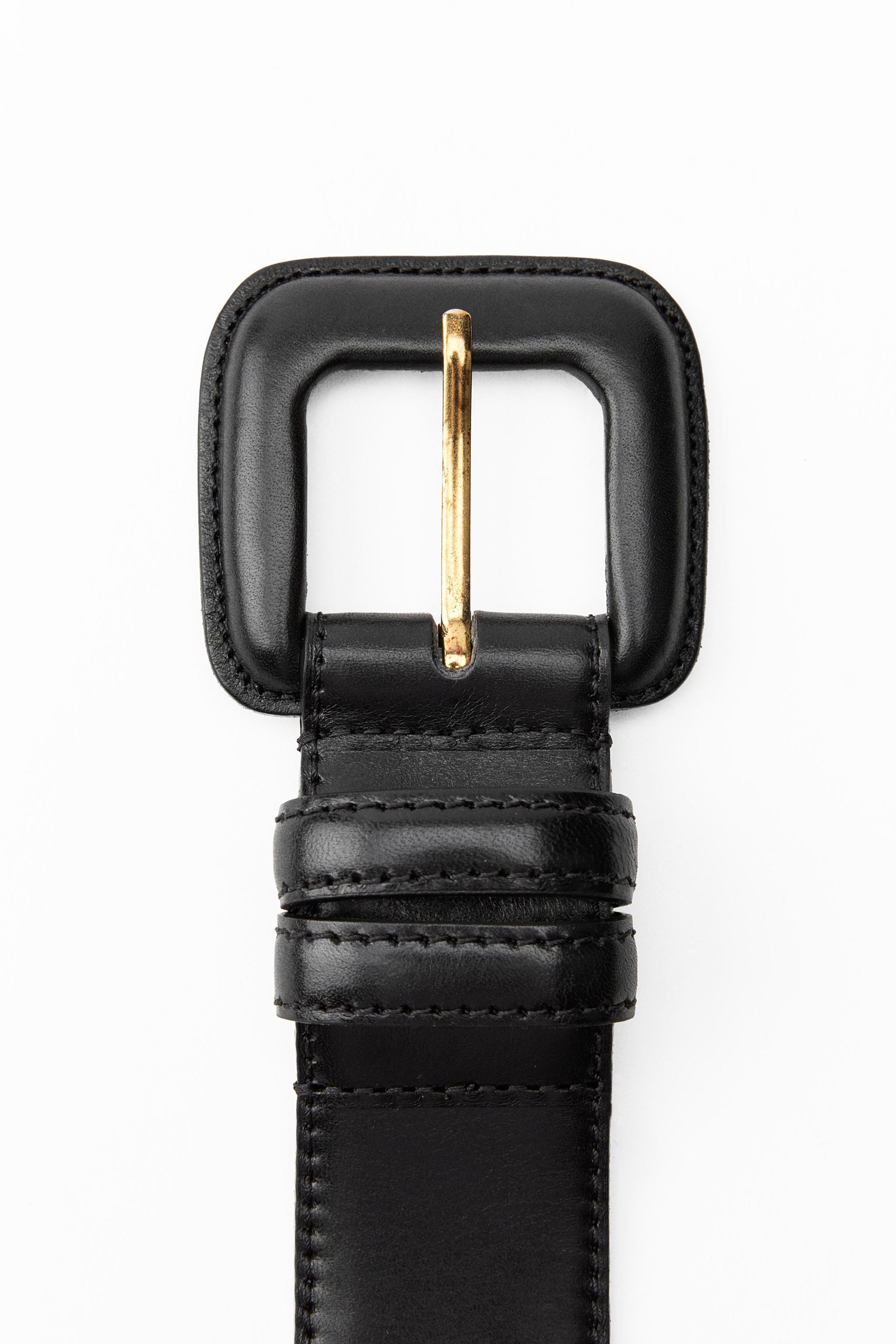 LEATHER BELT WITH SQUARE BUCKLE Product Image