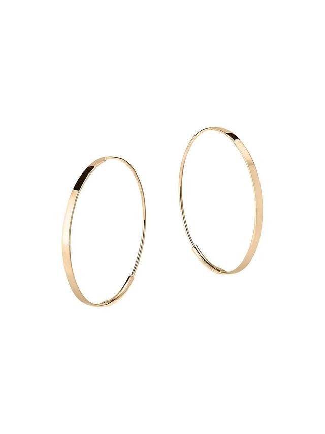 Lana Small Flat Oval Hoop Earrings Product Image