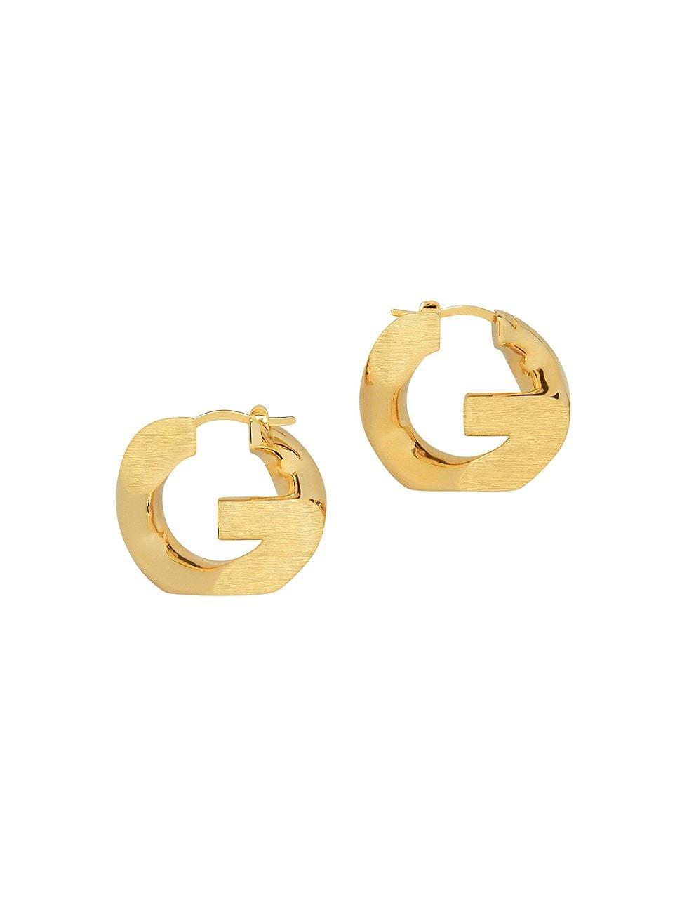 G Chain Hoop Earrings, Golden Product Image